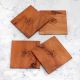 Square Shaped Brown Wooden Coasters - Pack of 4